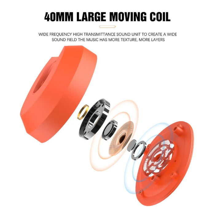 L850 Over-ear Wireless Bluetooth-compatible 5.1 Headset RGB Light E-sports Gaming Headphone Support TF Card - Orange - 4