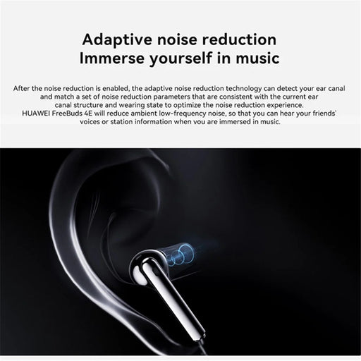 HUAWEI FreeBuds 4E True Wireless Bluetooth-compatible Earphones Semi-open in-Ear Earbuds Active Noise Cancelling Headphones (Chinese Version) - Silver - 2