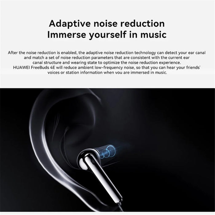 HUAWEI FreeBuds 4E True Wireless Bluetooth-compatible Earphones Semi-open in-Ear Earbuds Active Noise Cancelling Headphones (Chinese Version) - Silver - 2