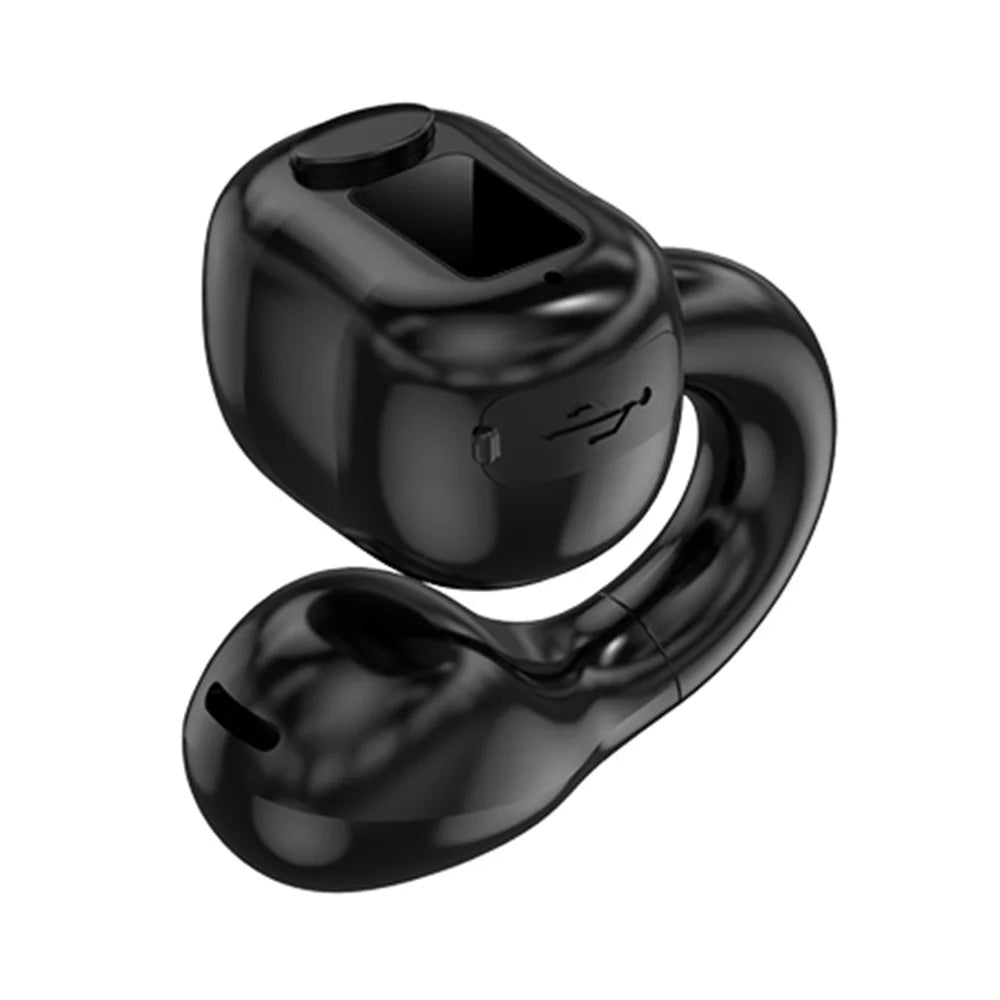 M10 Digital Display Clip-on Bluetooth-compatible Earphone HiFi Sound Single Ear Bendable Headphone - Black - 1