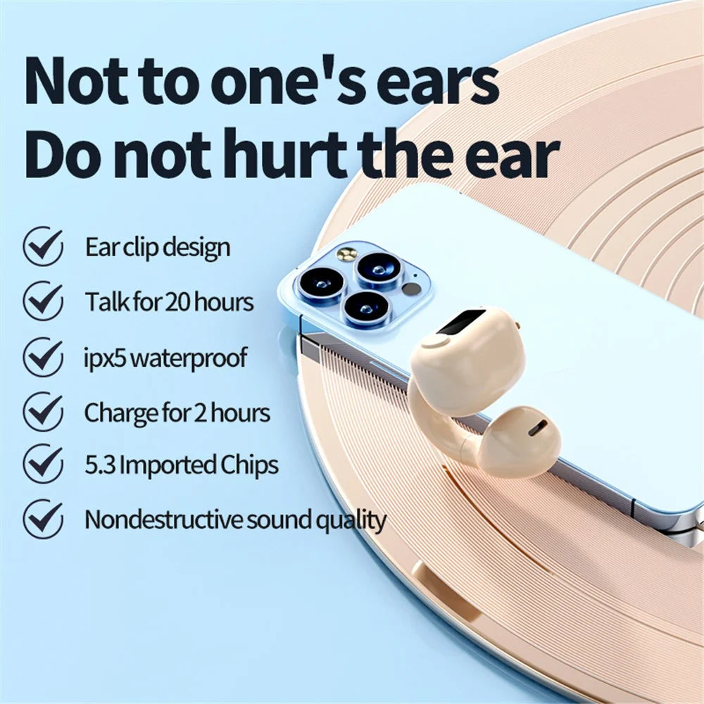 M10 Digital Display Clip-on Bluetooth-compatible Earphone HiFi Sound Single Ear Bendable Headphone - Black - 4