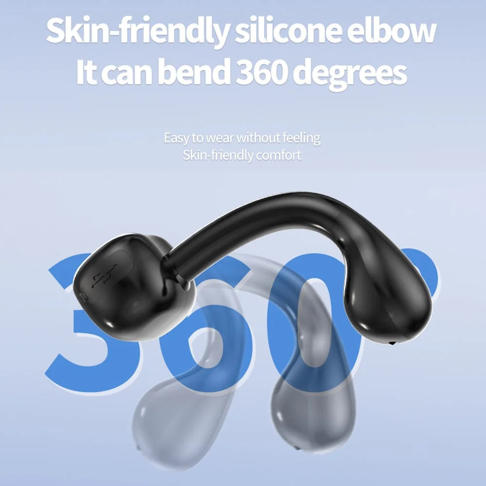M10 Digital Display Clip-on Bluetooth-compatible Earphone HiFi Sound Single Ear Bendable Headphone - Black - 6