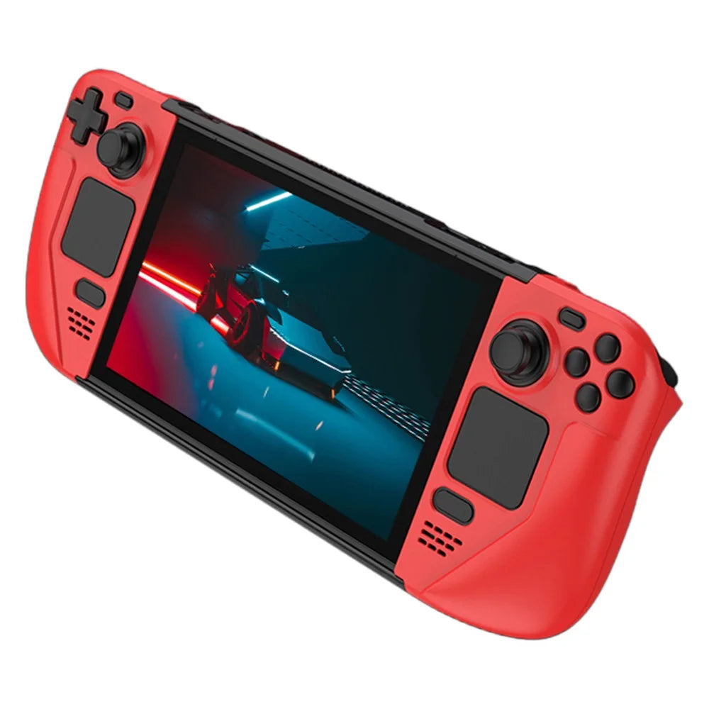 For Steam Deck Frosted PC Protective Case Detachable Game Console Anti-drop Shell - Red+Black - 1