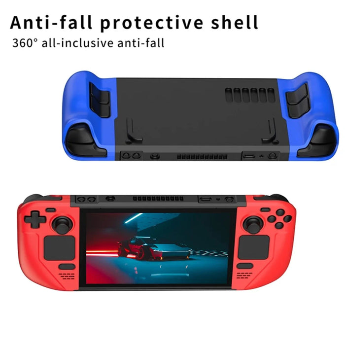 For Steam Deck Frosted PC Protective Case Detachable Game Console Anti-drop Shell - Red+Black - 6