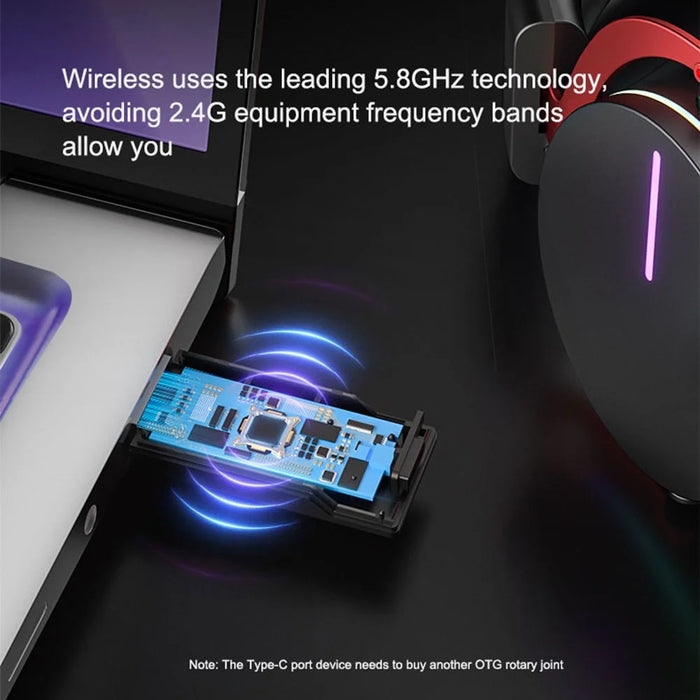 AOLION ALP5068 Gaming Headphones Compatible with PS5 Console 5.8G Wireless Bluetooth-compatible Headset - 2