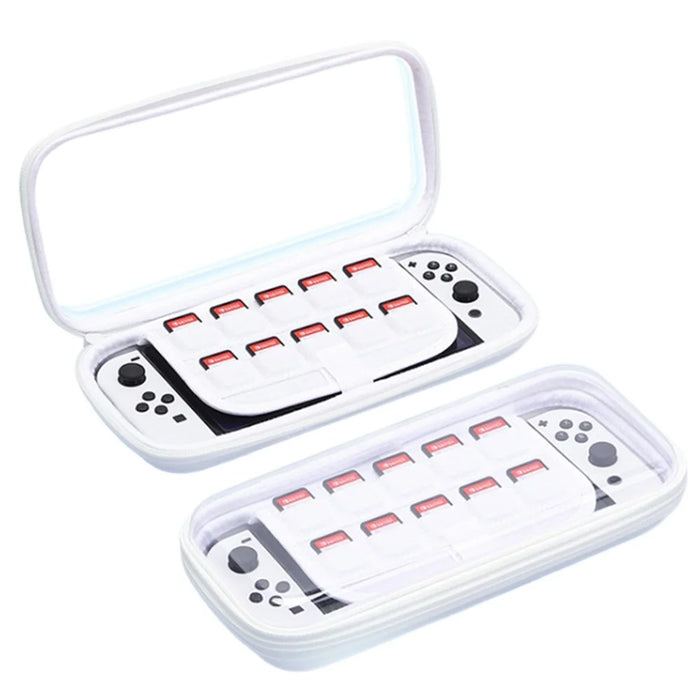 For Nintendo Switch / Switch OLED Game Console Ultralight Shockproof PC+EVA Protective Cover Clear Protective Case - White - 1