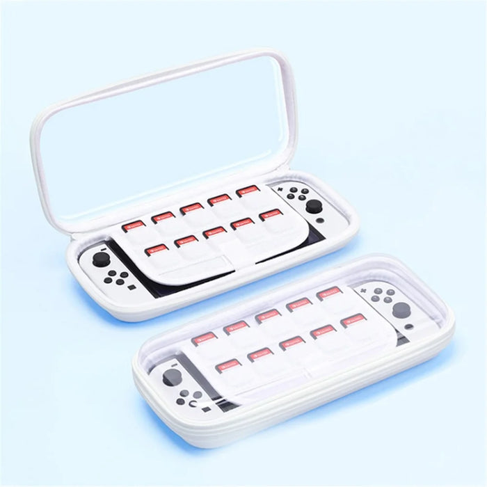 For Nintendo Switch / Switch OLED Game Console Ultralight Shockproof PC+EVA Protective Cover Clear Protective Case - White - 2