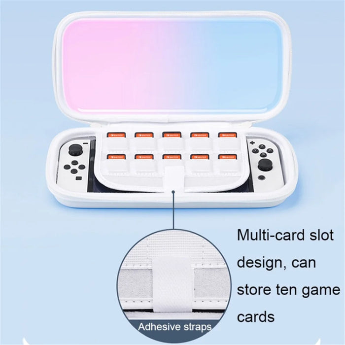 For Nintendo Switch / Switch OLED Game Console Ultralight Shockproof PC+EVA Protective Cover Clear Protective Case - White - 4