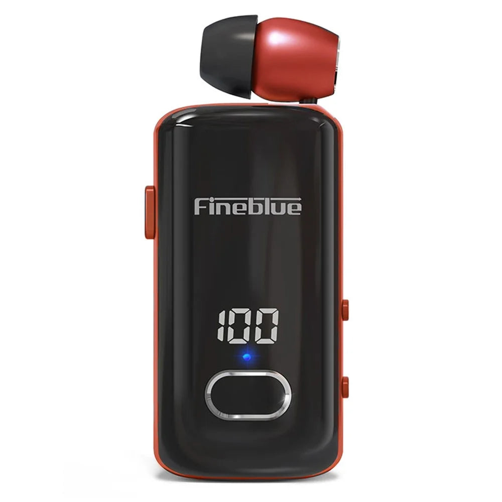 FINEBLUE F580 Single Ear Wired Business Lavalier Headset with Incoming Call, Vibration, Power Display Wireless Bluetooth-compatible Headphone - Red - 2