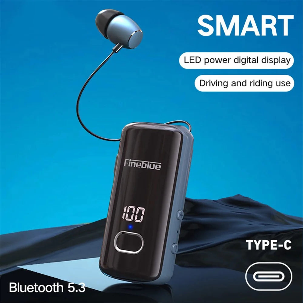 FINEBLUE F580 Single Ear Wired Business Lavalier Headset with Incoming Call, Vibration, Power Display Wireless Bluetooth-compatible Headphone - Red - 4