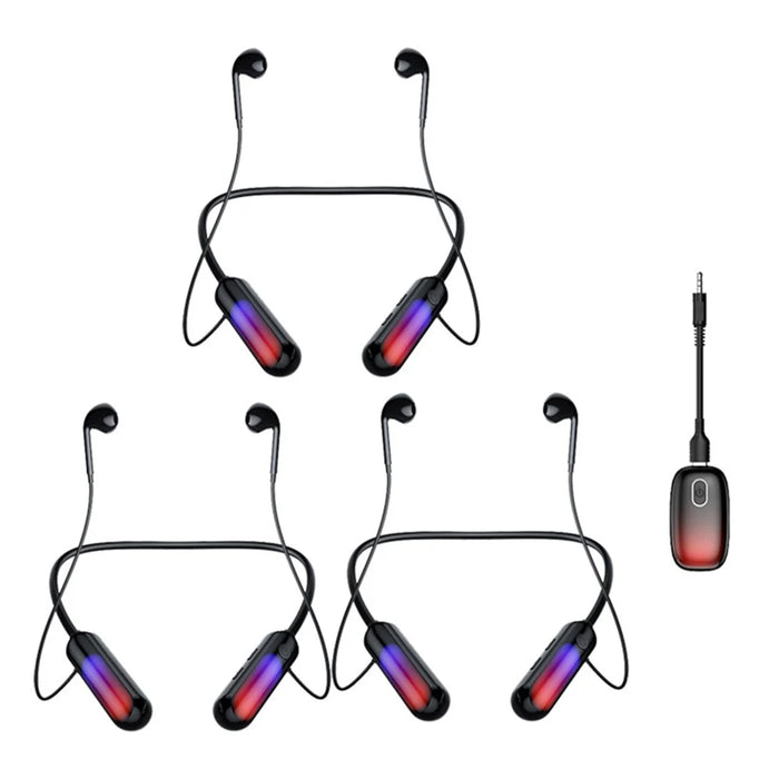 B10 3Pcs Neck Hanging Wireless Bluetooth-compatible Earphones Sports Neckband Headphones with Transmitter - 1