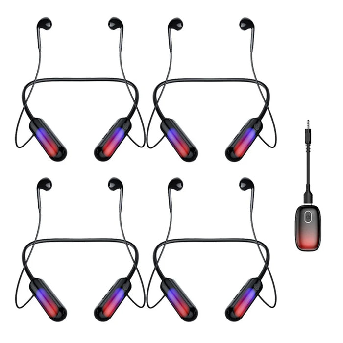B10 4Pcs Sports Neckband Headphones Neck Hanging Wireless Bluetooth-compatible Earphones with Transmitter - 1