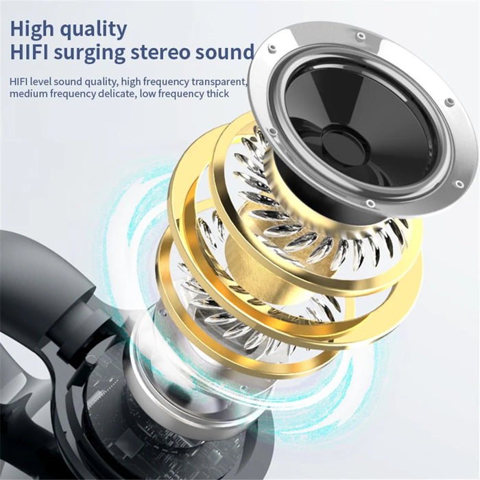 YX09 Clip-On Single Ear Bluetooth-compatible Headset Stereo Business Style Wireless Headphones - Black - 4