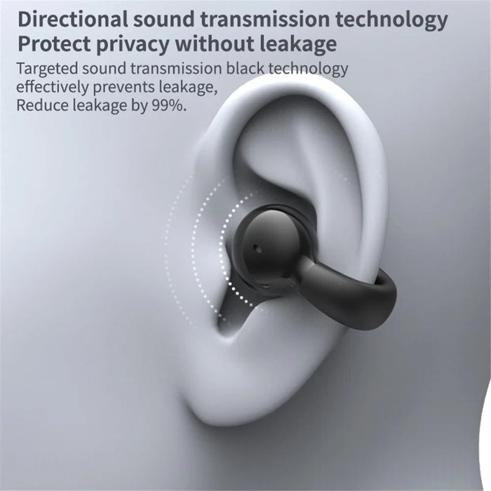 YX03 Open Ear Headphone Bluetooth-compatible 5.3 Wireless Bluetooth-compatible Headset Waterproof Sport Running Clip-on Earphone - Black - 3