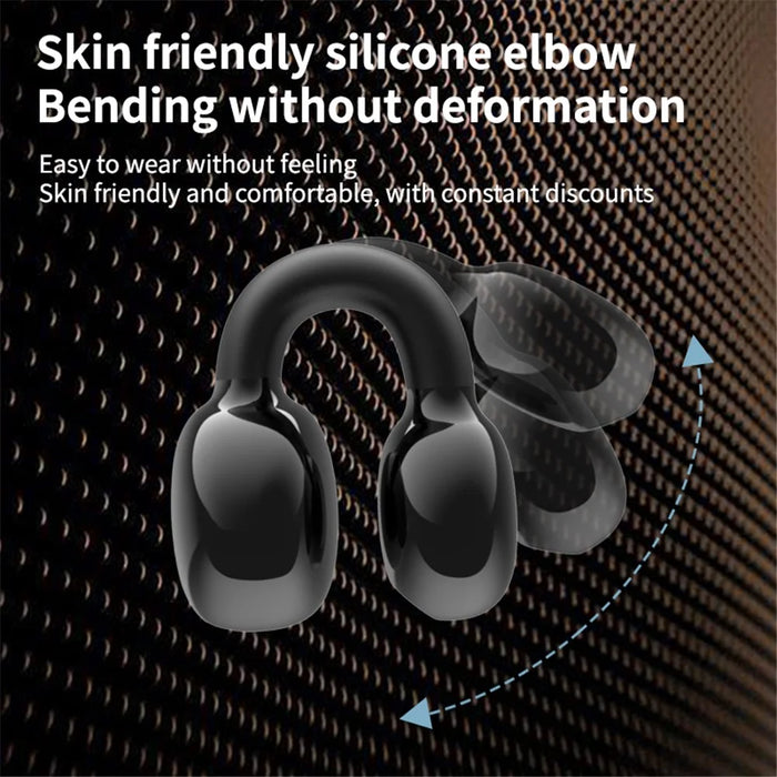 YX03 Open Ear Headphone Bluetooth-compatible 5.3 Wireless Bluetooth-compatible Headset Waterproof Sport Running Clip-on Earphone - Black - 5