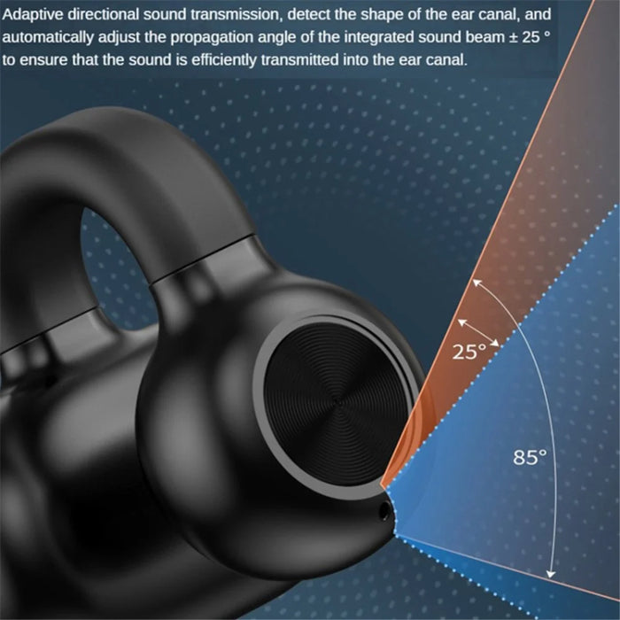 Z28 Bluetooth-compatible 5.3 Clip-on Single Ear Headphone Noise Canceling Wireless EarPhone - Black - 6