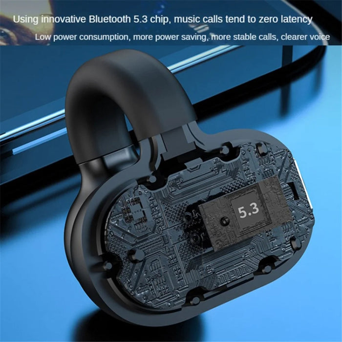 Z28 Bluetooth-compatible 5.3 Clip-on Single Ear Headphone Noise Canceling Wireless EarPhone - Black - 7