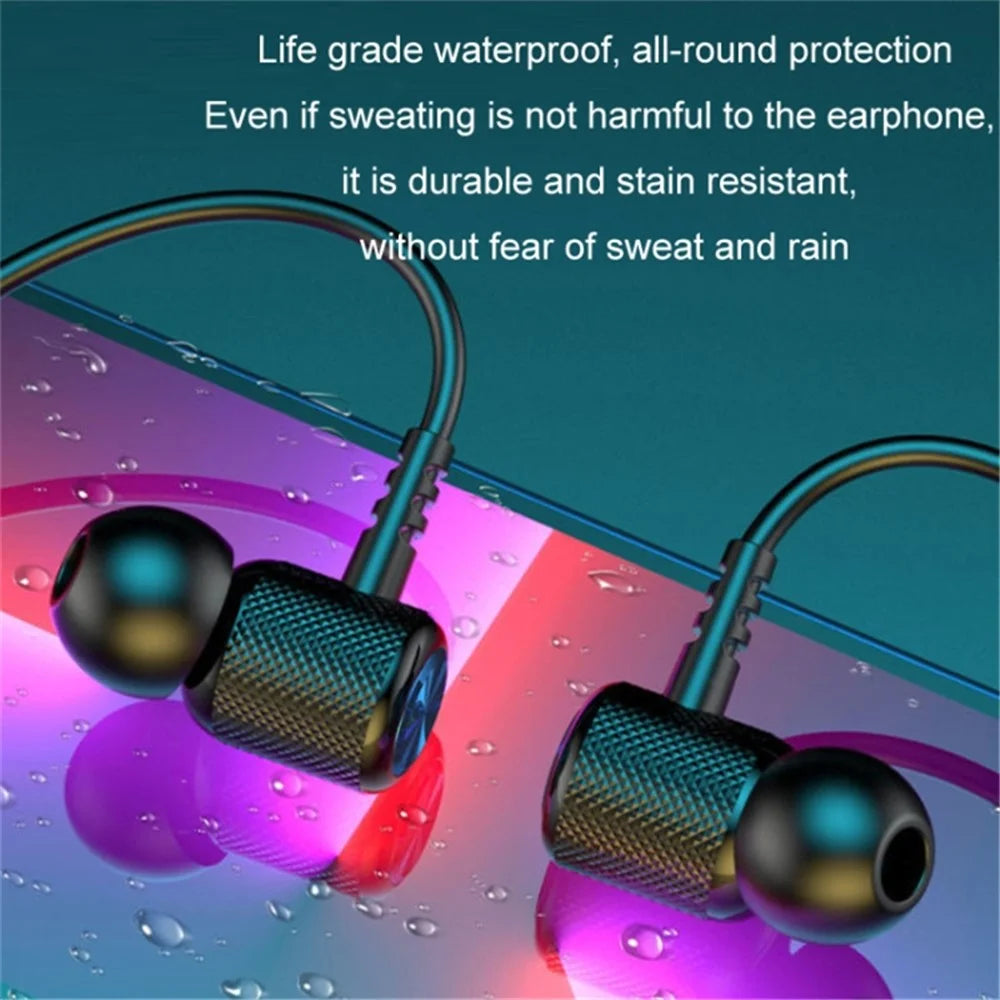 Wireless Neck Hanging Earphones Magnetic Sports Bluetooth-compatible Neckband Headphones - Black - 7