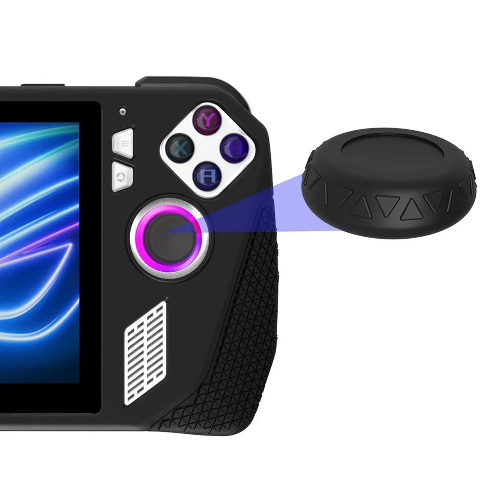For ASUS Rog Ally Anti-Scratch Silicone Cover Case Game Controller Protector with Thumb Grip Cap Sleeve - Black - 4