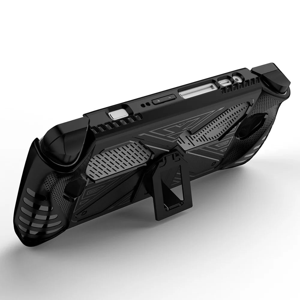 For Asus ROG ALLY Game Console Soft TPU Case Impact Resistant Protective Cover with Kickstand - Black - 1
