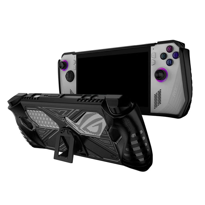 For Asus ROG ALLY Game Console Soft TPU Case Impact Resistant Protective Cover with Kickstand - Black - 3