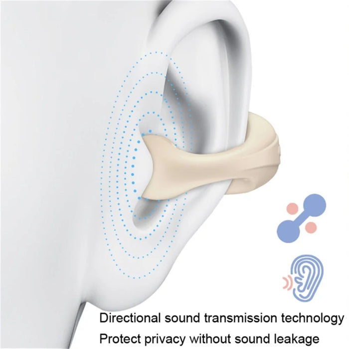 V50 Single-Ear Headset Bluetooth-compatible Wireless Bone Conduction Clip-on Headphone Sport Running Earphone - Skin Color - 3