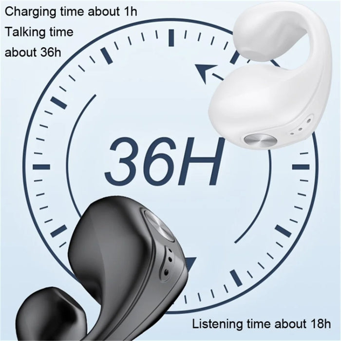 V50 Single-Ear Headset Bluetooth-compatible Wireless Bone Conduction Clip-on Headphone Sport Running Earphone - Skin Color - 5
