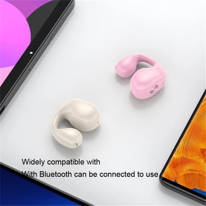 V50 Single-Ear Headset Bluetooth-compatible Wireless Bone Conduction Clip-on Headphone Sport Running Earphone - Skin Color - 7