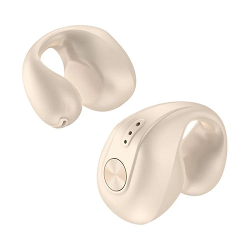 V50 Bluetooth-compatible Double Ear Headsets Bone Conduction Earphones Wireless Sport Running Clip-on Headphones - Skin Color - 1