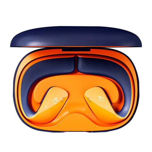 T22 Open Ear TWS Bone Conduction Wireless Headphones Music Sports Bluetooth-compatible Earphone with Mic - Orange+Blue - 1