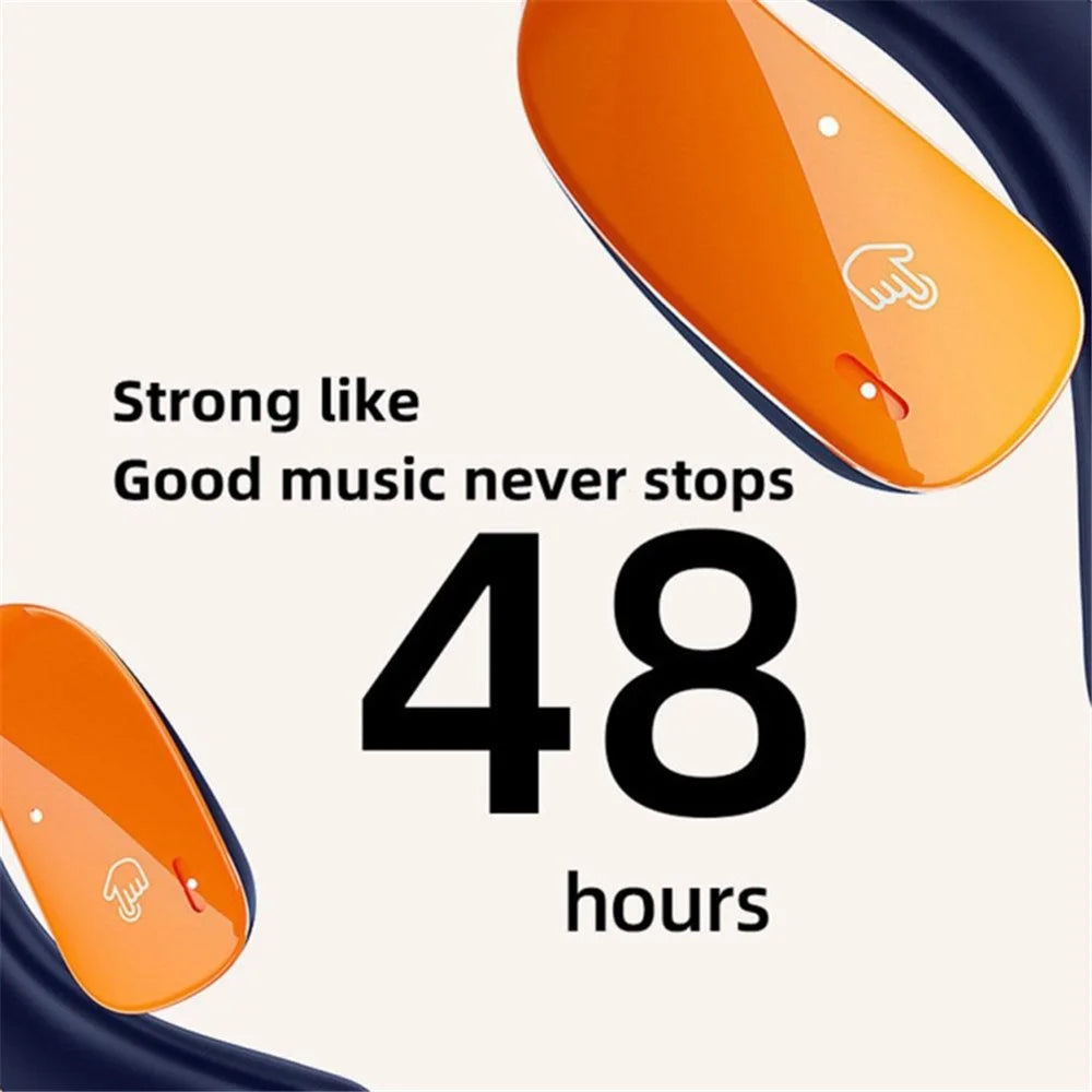 T22 Open Ear TWS Bone Conduction Wireless Headphones Music Sports Bluetooth-compatible Earphone with Mic - Orange+Blue - 6