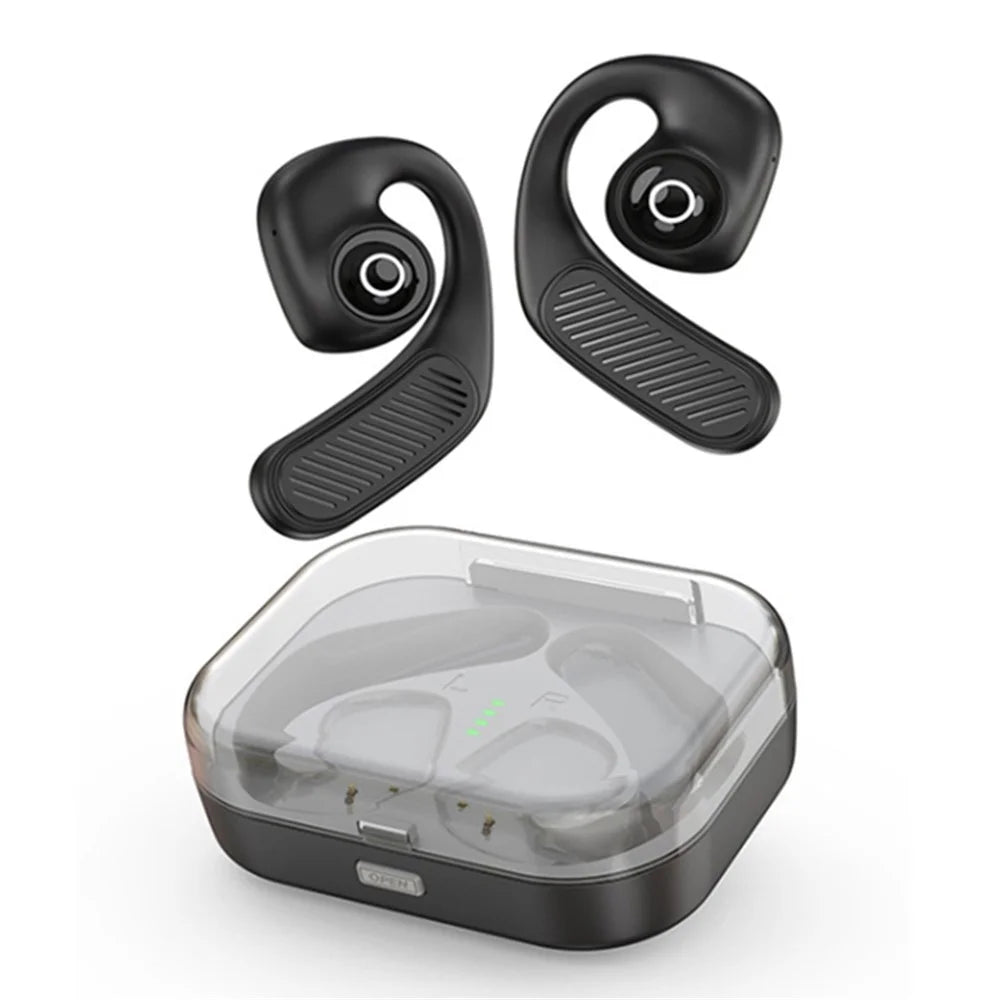 K23 Open Ear Headphone Wireless Air Bone Conduction Earphones TWS Bluetooth-compatible 5.3 Ear Clip Earbuds - Black - 1