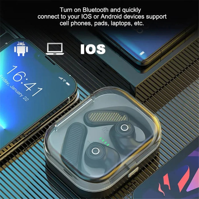 K23 Open Ear Headphone Wireless Air Bone Conduction Earphones TWS Bluetooth-compatible 5.3 Ear Clip Earbuds - Black - 4