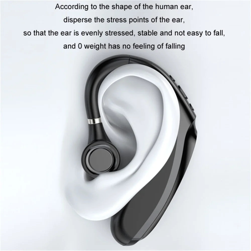 Q12 90mAh Battery Single Ear Wireless Bluetooth-compatible Earhook Headset Business Sports Music Call Earphone - Black - 4