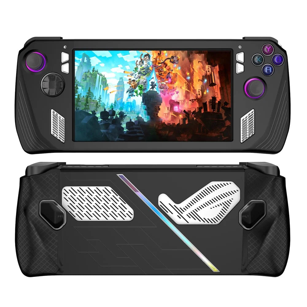 For ASUS ROG Ally Anti-Scratch Game Console Case Soft Silicone Protective Cover - Black - 1