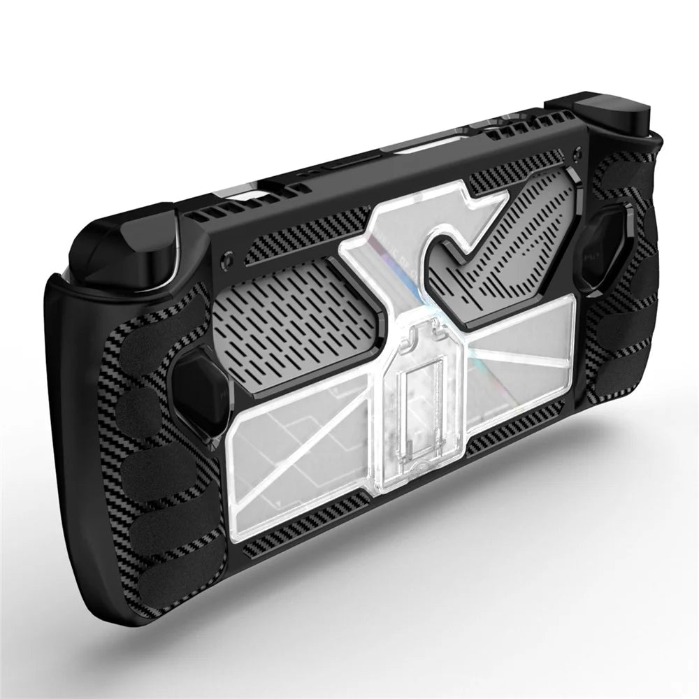 TPU+PC Case for Asus ROG ALLY Game Console Anti-drop Protective Cover with PC Kickstand - Black - 5