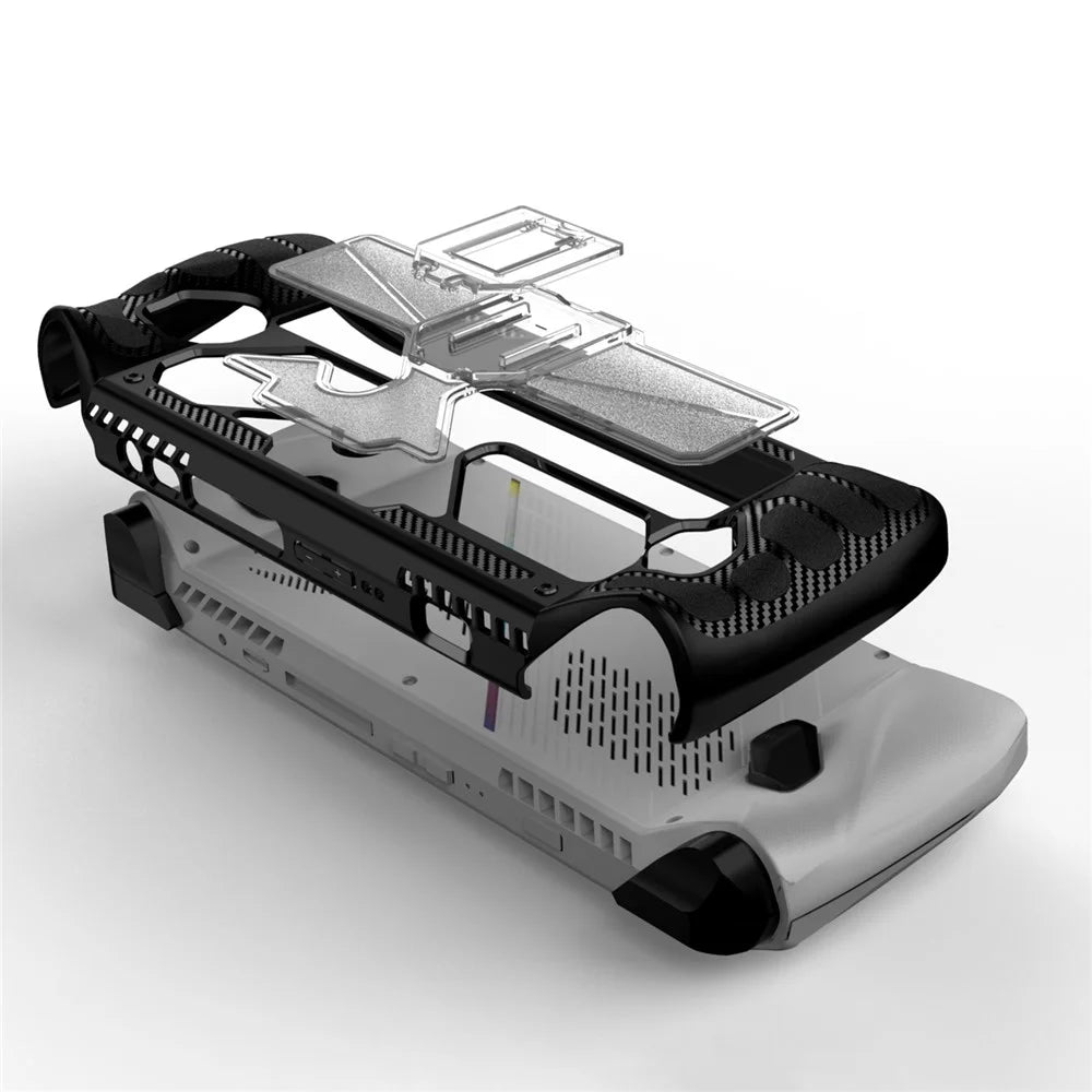 TPU+PC Case for Asus ROG ALLY Game Console Anti-drop Protective Cover with PC Kickstand - Black - 6