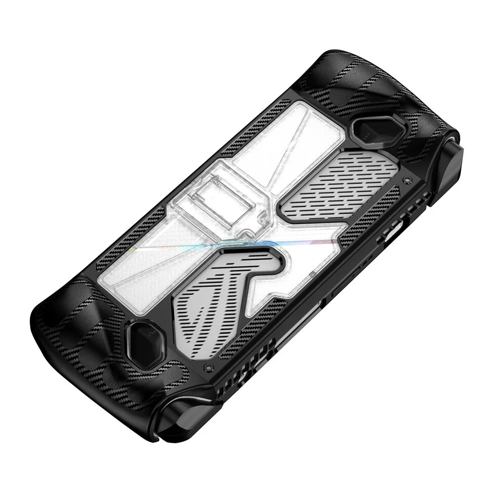 TPU+PC Case for Asus ROG ALLY Game Console Anti-drop Protective Cover with PC Kickstand - Black - 7