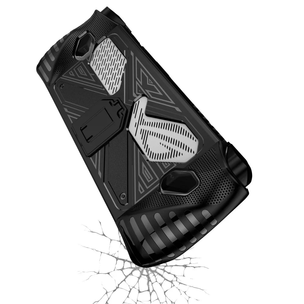 For Asus ROG ALLY Game Console Soft TPU Case Anti-drop Protective Cover with PC Kickstand - Black - 5