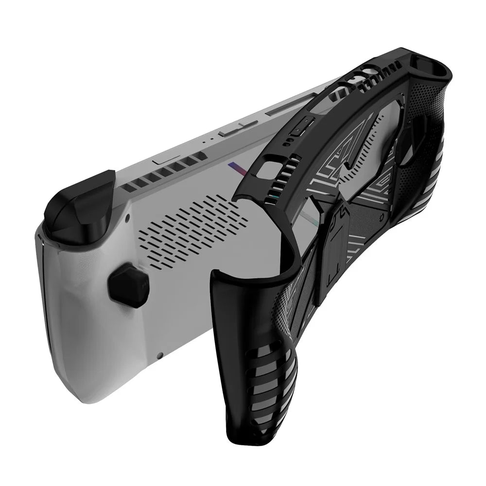 For Asus ROG ALLY Game Console Soft TPU Case Anti-drop Protective Cover with PC Kickstand - Black - 7