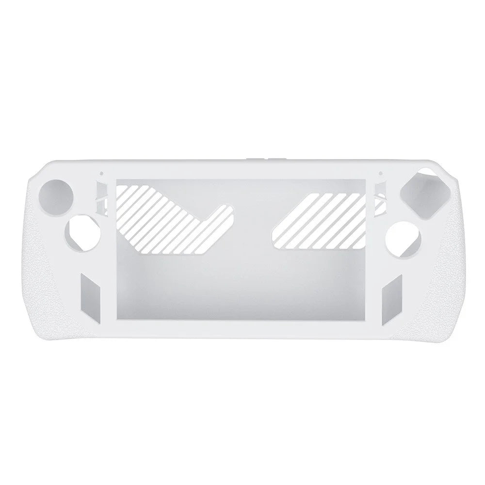 For ASUS ROG Ally Game Controller Protector Set, Tempered Glass Screen Film + Silicone Protective Sleeve + Thumb Stick Grip Cap Case - White - 5