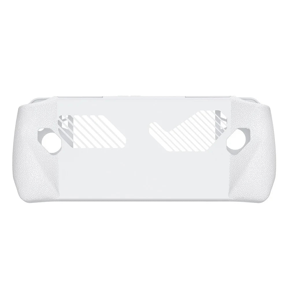 For ASUS ROG Ally Game Controller Protector Set, Tempered Glass Screen Film + Silicone Protective Sleeve + Thumb Stick Grip Cap Case - White - 6