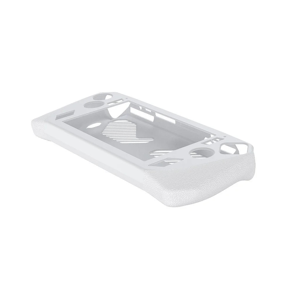 For ASUS ROG Ally Game Controller Protector Set, Tempered Glass Screen Film + Silicone Protective Sleeve + Thumb Stick Grip Cap Case - White - 7