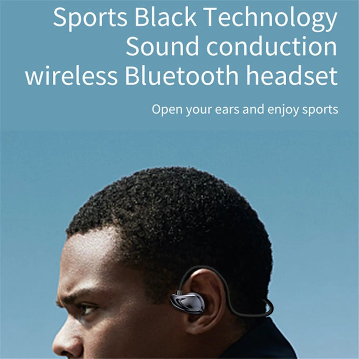 A60 Open Ear Air Conduction Headphones Bluetooth-compatible 5.3 Wireless Neckband Earphones with Mic - Black - 2