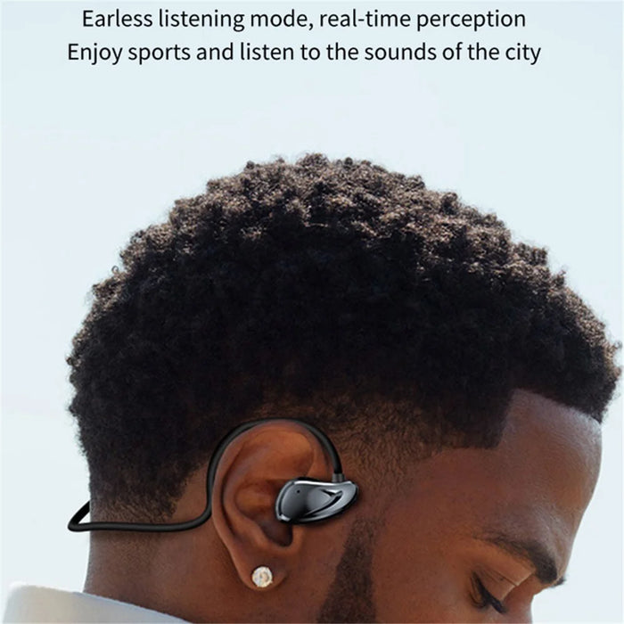 A60 Open Ear Air Conduction Headphones Bluetooth-compatible 5.3 Wireless Neckband Earphones with Mic - Black - 3