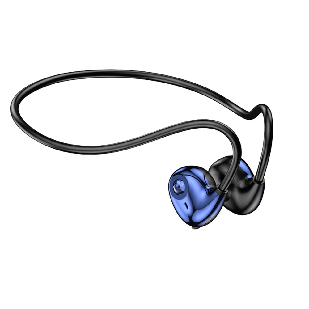 A59 Open Ear Air Conduction Bluetooth-compatible Headphones BT5.3 Wireless Neckband Headphones with Mic - Blue - 1