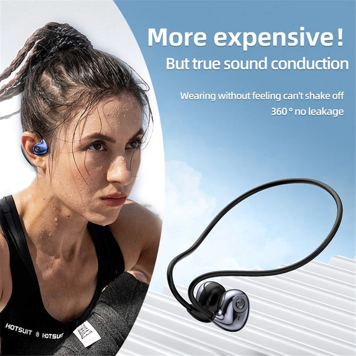 A59 Open Ear Air Conduction Bluetooth-compatible Headphones BT5.3 Wireless Neckband Headphones with Mic - Blue - 6