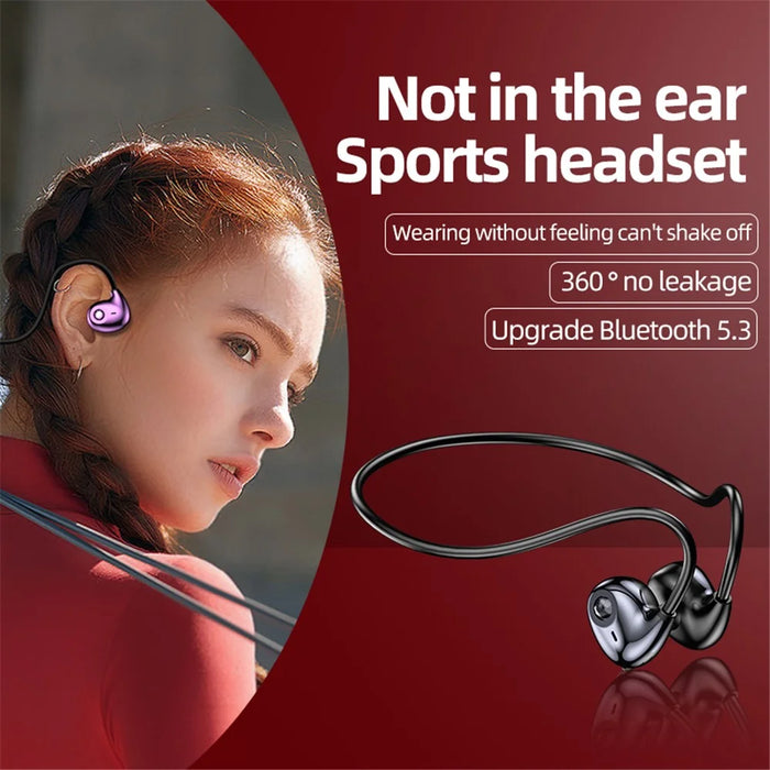 A59 Open Ear Air Conduction Bluetooth-compatible Headphones BT5.3 Wireless Neckband Headphones with Mic - Blue - 7