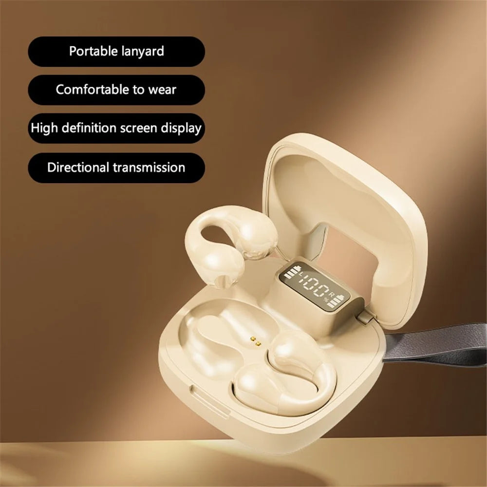 GK10 Bluetooth-compatible 5.3 Earbuds Bone Conduction Headphones Clip-on Noise Canceling Sports Headset - Nude - 2