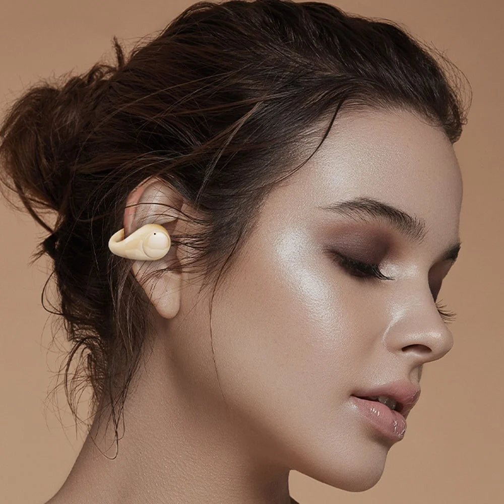GK10 Bluetooth-compatible 5.3 Earbuds Bone Conduction Headphones Clip-on Noise Canceling Sports Headset - Nude - 5